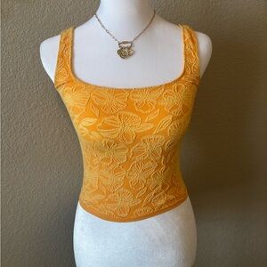 Anthropologie Yellow Floral Tank Top